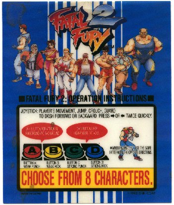 Fatal Fury 2 Arcade Marquee - 4.44 x 5.44 - Arcade Marquee Dot Com