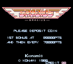 Gradius Title Screen
